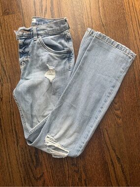 Wrangler Light Blue Distressed Boyfriend Jeans